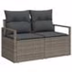 Canapé de Jardin 7 Pièces avec Coussins Rattan Synthétique Gris