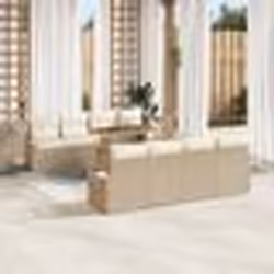 vidaXL Ensemble de Canapés de Jardin 9 Pièces avec Coussins Beige en Rattan