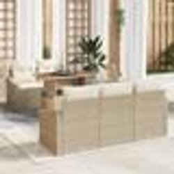 vidaXL Ensemble de canapé de jardin 6 pièces avec coussins beige en poly rotin