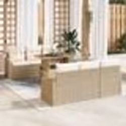 vidaXL Ensemble de canapé de jardin 7 pièces avec coussins beige en poly rotin
