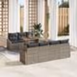 vidaXL Ensemble de Canapé de Jardin 8 pièces avec Coussins Gris Poly Rattan