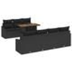 vidaXL Ensemble de canapé jardin rotin noir 8 pièces avec coussins