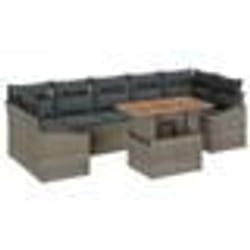 vidaXL Set de canapé de jardin de 8 pièces avec coussins gris