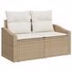 vidaXL Ensemble de canapé de jardin 8 pièces avec coussins beige poly rotin