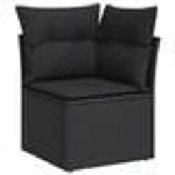 vidaXL Ensemble de canapé jardin 8 pièces avec coussins noir poly rotin