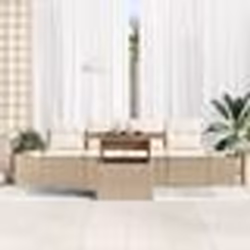 vidaXL Ensemble de Canapés de Jardin 5 pièces avec Coussins Beige en Poly Rotin