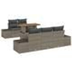 vidaXL Ensemble de 6 canapés de jardin avec coussins gris en rotin synthétique