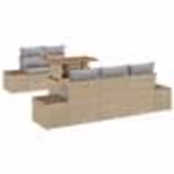 vidaXL Ensemble de Canapés de Jardin 6 pièces avec Coussins Beige Rattan Poly