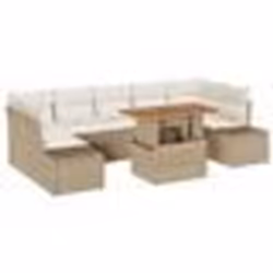 vidaXL Ensemble de salon de jardin de 8 pièces avec coussins beiges en rattan poly