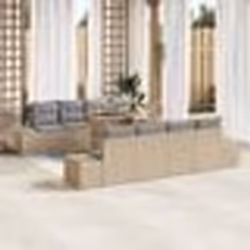 vidaXL Ensemble canapé jardin 7 pièces avec coussins beige en rotin poly