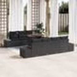 vidaXL Ensemble de canapé de jardin 7 pièces avec coussins noir en poly rotin