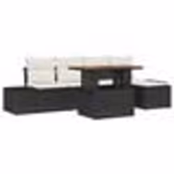 vidaXL Set de 6 pièces de canapé de jardin avec coussins noirs en poly rattan
