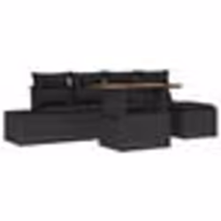 vidaXL Ensemble de canapé de jardin de 6 pièces avec coussins en rattan poly noir