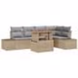 vidaXL Ensemble de Canapé de Jardin 6 Pièces avec Coussins Beige Poly Rattan