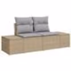 vidaXL Ensemble de canapé de jardin 9 pièces avec coussins Beige Rattan Poly