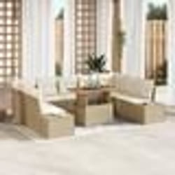vidaXL Ensemble de canapé de jardin 10 pièces avec coussins Beige Rotin Synthétique