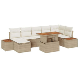 Vidaxl - Ensemble De Canapé De Jardin 8 Pcs Beige Poly Rotin