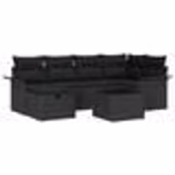 vidaXL Ensemble de Canapé de Jardin de 7 Pièces avec Coussins Noir Poly Rattan
