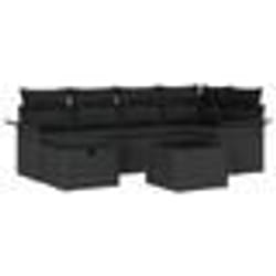 vidaXL Ensemble de Canapé de Jardin de 7 Pièces avec Coussins Noir Poly Rattan