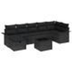 vidaXL Ensemble de canapés de jardin 8 pièces avec coussins Noir Rotin synthétique