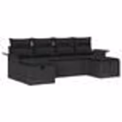 vidaXL Ensemble de canapé de jardin 6 pièces avec coussins noir poly rotin