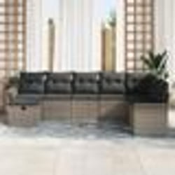 vidaXL Ensemble de Canapé de Jardin de 8 Pièces avec Coussins Gris Rattan Poly