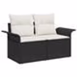 vidaXL Ensemble de Canapé de Jardin 9 Pièces avec Coussins Noir Rattan Synthétique
