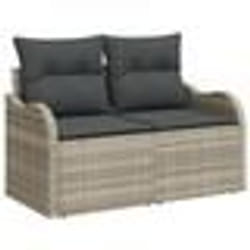 Ensemble de Canapé de Jardin 6 Pièces avec Coussins en Rattan Poly Gris