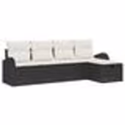 vidaXL Ensemble de 5 pièces de canapé de jardin avec coussins en noir Poly Rattan