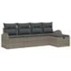 vidaXL Ensemble de 5 canapés de jardin avec coussins gris en poly rotin