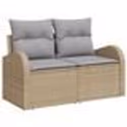 vidaXL Ensemble de canapé de jardin 6 pièces avec coussins Beige Rotin