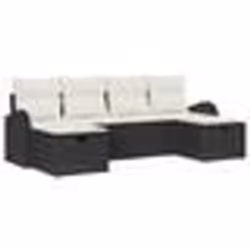 vidaXL Ensemble de Canapés de Jardin 6 Pièces avec Coussins Noir Poly Rotin