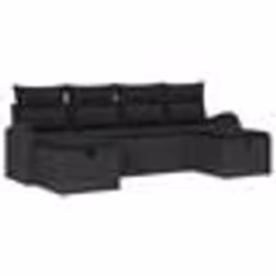 vidaXL Ensemble de Canapés de Jardin 6 pièces avec Coussins Noir Poly Rattan