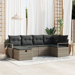 Vidaxl - Ensemble de Canapé de Jardin 6 Pièces avec Coussins Gris en Poly Rotin