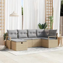 vidaXL Ensemble de canapé de jardin 6 pcs beige et gris clair