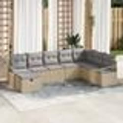 vidaXL Ensemble de canapé de jardin 8 pièces beige