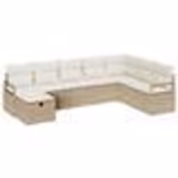 Ensemble de canapé de jardin 8 pièces vidaXL avec coussins en poly rattan beige