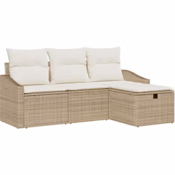 Cet ensemble de canapé de jardin combine style et confort, parfait pour se relaxer dehors. Avec son design moderne en poly ro ...