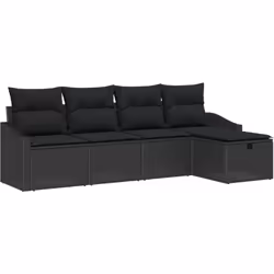 Ce canapé sectionnel d'extérieur est génial pour se détendre avec style sur ton balcon ou dans ton jardin. Le rattan poly noi ...