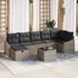 vidaXL Ensemble de canapé de jardin 8 pièces avec coussins Gris en Poly Rattan