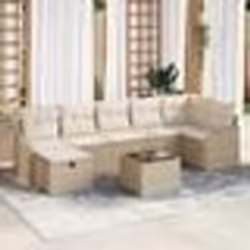 vidaXL Ensemble de canapé de jardin 8 pièces avec coussins Beige Poly Rattan