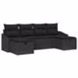 vidaXL Ensemble de Canapé de Jardin en 6 pièces avec Coussins Noir Poly Rattan