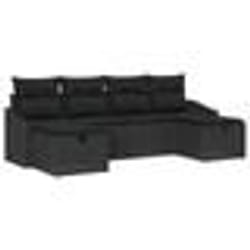 vidaXL Ensemble de Canapé de Jardin en 6 pièces avec Coussins Noir Poly Rattan