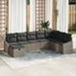 vidaXL Set de canapés de jardin de 8 pièces avec coussins en rattan gris