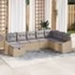 vidaXL Ensemble de Canapé de Jardin 8 pièces avec Coussins Beige Rattan