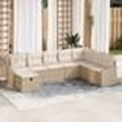 vidaXL Ensemble de canapé de jardin 8 pièces avec coussins beige en rotin poly