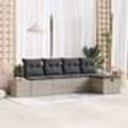 vidaXL Ensemble de canapé de jardin 5 pièces avec coussins Gris Clair Rattan