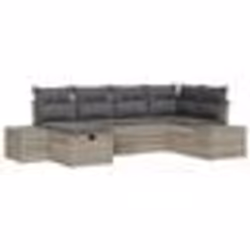 vidaXL Ensemble de canapé 6 pièces jardin avec coussins gris clair en rotin synthétique
