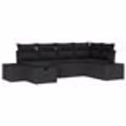 vidaXL Ensemble de canapé de jardin 6 pièces avec coussins noir en poly rattan