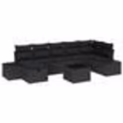vidaXL Ensemble de canapé de jardin de 8 pièces avec coussins noir rotin synthétique